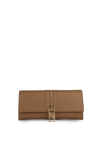 Baguette Bag With Leather Effect Zip - Elisabetta Franchi - Modalova