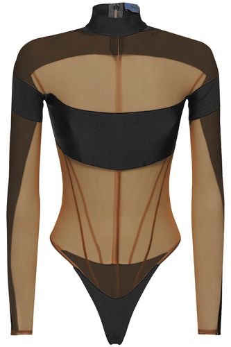 Long Sleeve Illusion Bodysuit - Mugler - Modalova