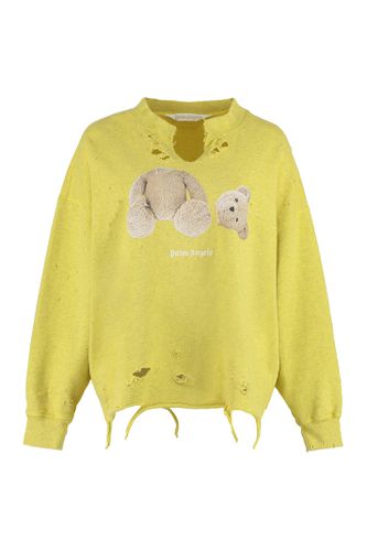 Distressed Bear Printed Sweatshirt - Palm Angels - Modalova