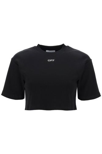 Off-White Off Stamp Rib Cropped Tee - Off-White - Modalova