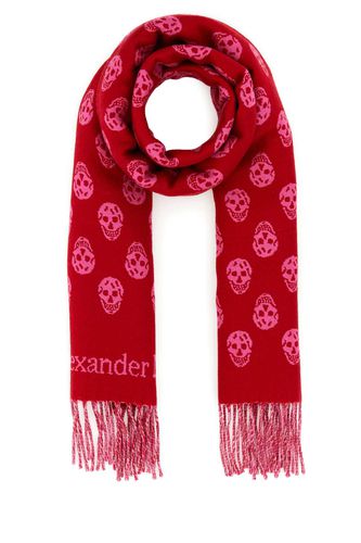 Embroidered Wool Reversible Scarf - Alexander McQueen - Modalova