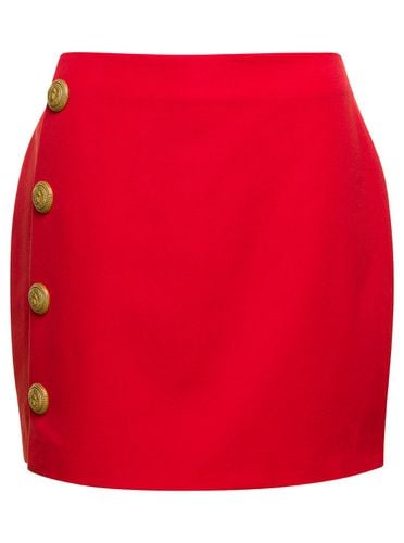 Buttons Asymetric Short Skirt - Balmain - Modalova