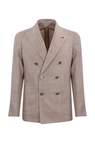 Double-breasted Blazer In Linen Blend - Tagliatore - Modalova