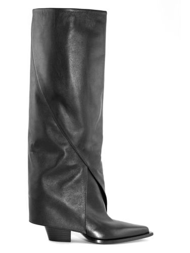 Elena Iachi Black Leather High Boot - Elena Iachi - Modalova