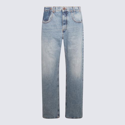 Balmain Light Blue Cotton Jeans - Balmain - Modalova