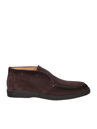 Santoni Suede Brown Ankle Boots - Santoni - Modalova