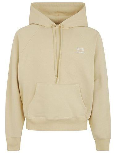 Paris Logoprinted Drawstring Hoodie - Ami Alexandre Mattiussi - Modalova