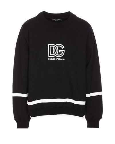 Dg Logo Printed Crewneck Sweatshirt - Dolce & Gabbana - Modalova