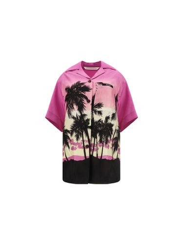 Bowling Style Shirt With Sunset Print - Palm Angels - Modalova