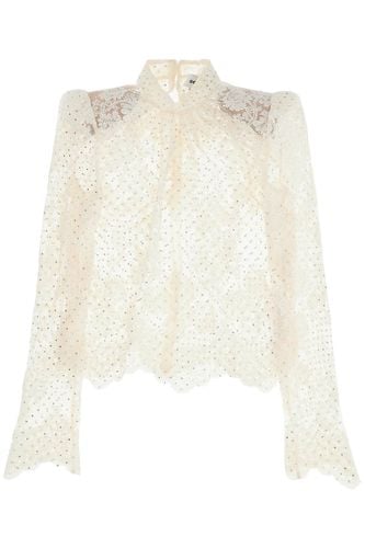 Rhinestone Embellished Lace Top - self-portrait - Modalova