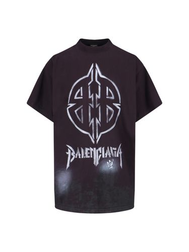 Metal Bb Stencil Logo T-shirt - Balenciaga - Modalova
