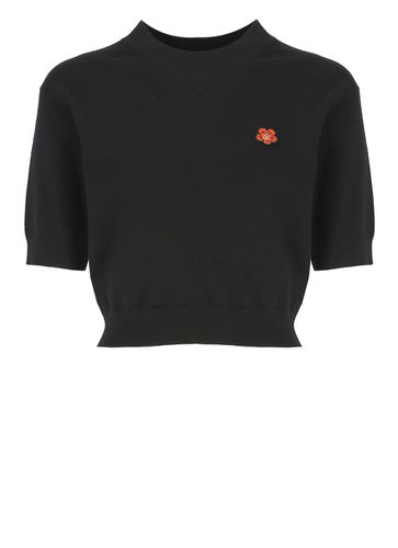 Boke Flower Embroidered Knit Cropped Top - Kenzo - Modalova