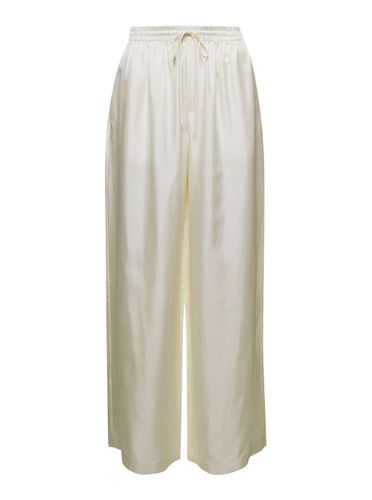 White Wide Leg Trousers In Silk Woman - Róhe - Modalova