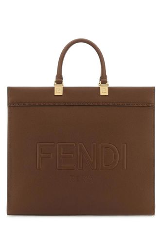Brown Leather Medium Sunshine Shopping Bag - Fendi - Modalova