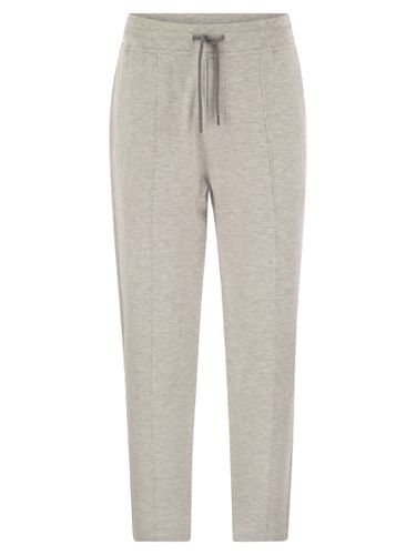 Pearl Grey Cotton Fleece Trousers - Brunello Cucinelli - Modalova