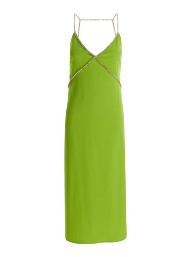 Avocado Midi Dress With Rhinestone Straps In Crepe Fabric Woman - Liu-Jo - Modalova