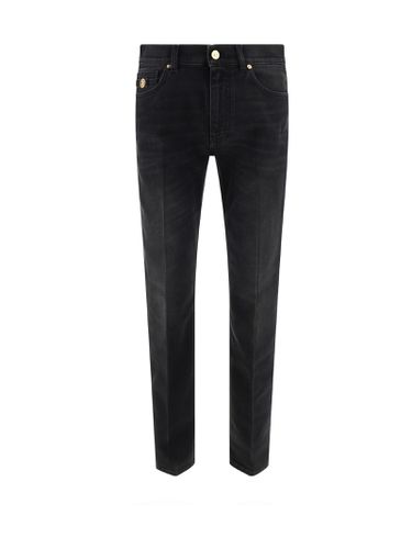 Stretch Denim Slim Fit Jeans - Versace - Modalova