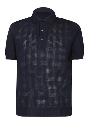 Lardini Check Blue Polo Shirt - Lardini - Modalova