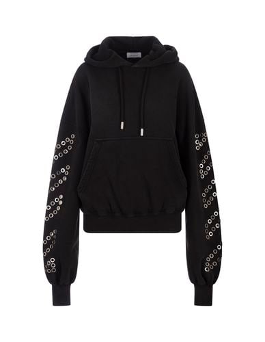 Diag Eyelet Hoodie In - Off-White - Modalova