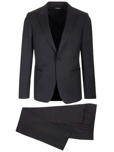 Navy Solid Wool And Mohair Tailored Evening Suit - Zegna - Modalova