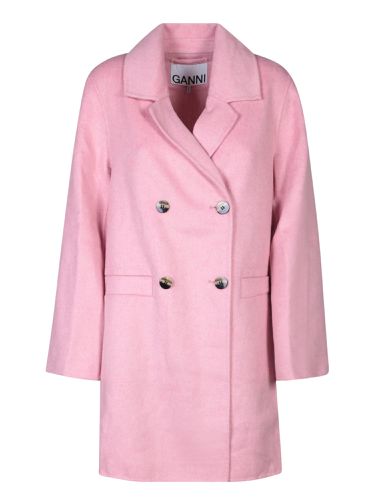 Ganni Pink Midi Coat - Ganni - Modalova