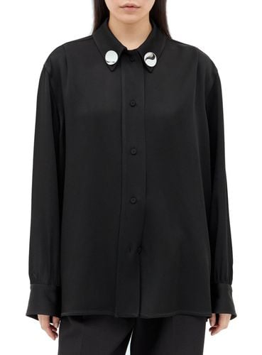 Detachable Jewel Clip Detailed Satin Shirt - Jil Sander - Modalova