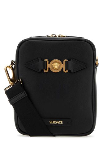 Black Leather Medusa Biggie Crossbody Bag - Versace - Modalova