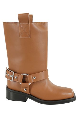 Ganni Biker Tubular Mid Shaft Boot - Ganni - Modalova