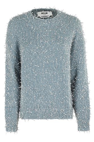 Light Wool Blend Sweater With Silver Metallic Thread - MSGM - Modalova