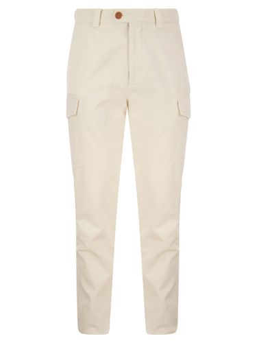 Leisure Fit Cotton Gabardine Trousers With Cargo Pockets - Brunello Cucinelli - Modalova