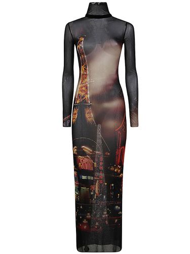 Turtleneck Mesh Long Dress Printed pigalle - Jean Paul Gaultier - Modalova