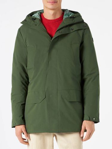 Man Green Hooded Parka Voyager With Bandanna Print - MC2 Saint Barth - Modalova