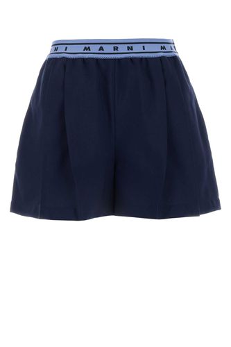 Marni Navy Blue Wool Shorts - Marni - Modalova