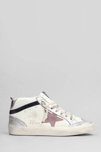 Mid Star Sneakers In Leather - Golden Goose - Modalova