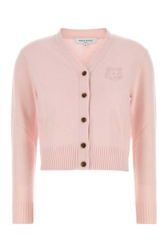 Pastel Pink Wool Blend Cardigan - Maison Kitsuné - Modalova