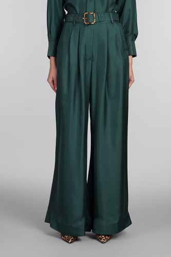 Zimmermann Pants In Green Silk - Zimmermann - Modalova