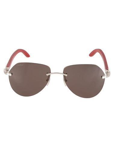 Logo Rim-less Sunglasses - Cartier Eyewear - Modalova