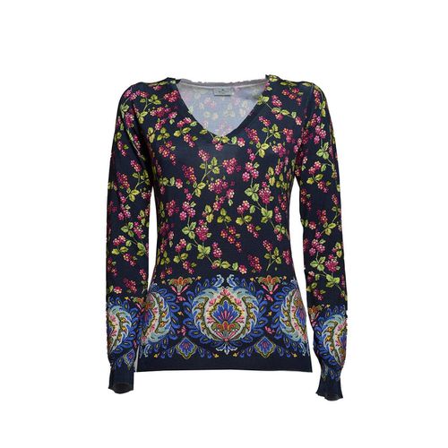 Floral Patterned V-neck Knitted Top - Etro - Modalova