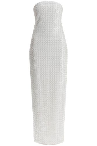 Long White Cotton Bodycon Dress With Beads Strapless - Rotate by Birger Christensen - Modalova