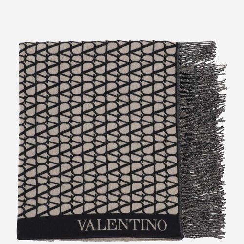 Beanie Knitted Toile Iconographe In Cashmere And Silk - Valentino Garavani - Modalova