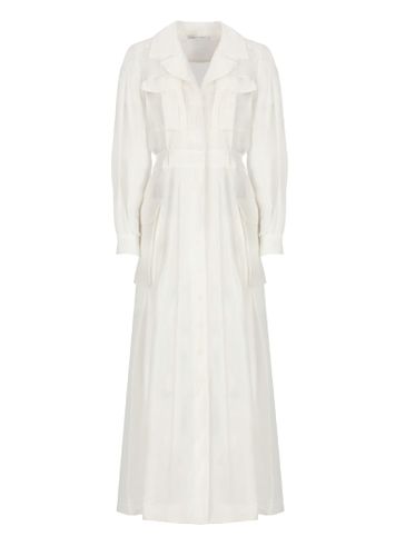 Linen And Silk Chemisier Dress - Alberta Ferretti - Modalova