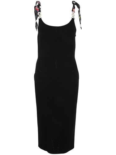 Knit Dress Polka Dots Silk Twill Inserts Serie - Versace - Modalova
