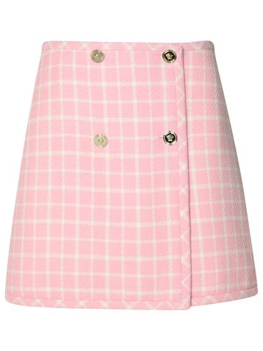 Pink Virgin Wool Blend Miniskirt - Versace - Modalova