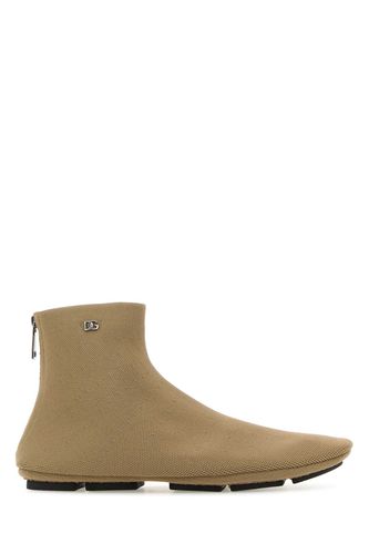 Cappuccino Fabric Ankle Boots - Dolce & Gabbana - Modalova