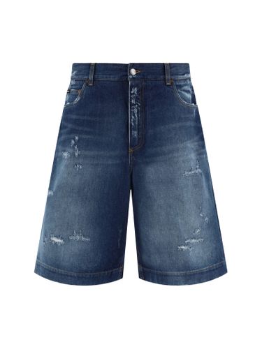 Dolce & Gabbana Ripped Denim Shorts - Dolce & Gabbana - Modalova