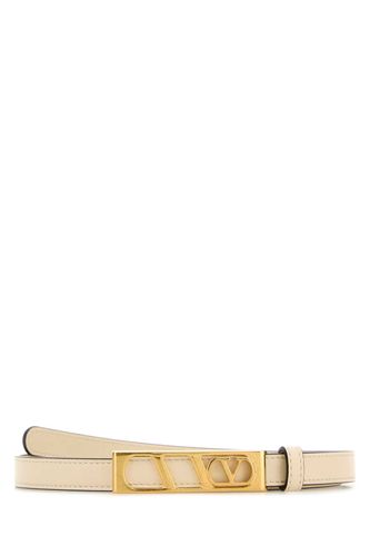 Ivory Leather Vlogo Signature Belt - Valentino Garavani - Modalova