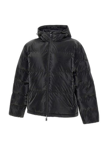 Logo-printed Hooded Padded Jacket - EA7 - Modalova