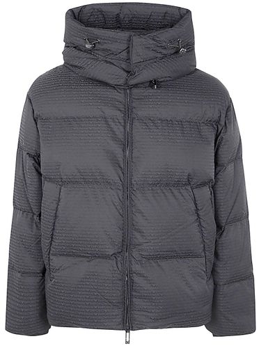 Monogram Printed Down Jacket - Emporio Armani - Modalova