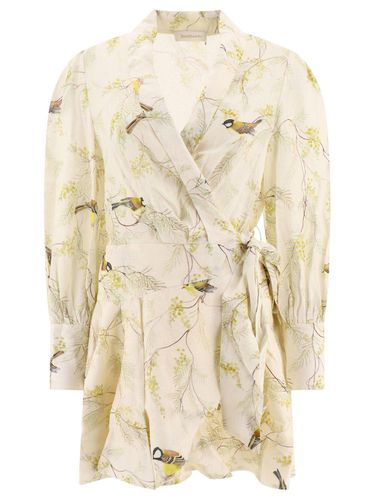 Acacia Birds-printed Tied Waist Mini Dress - Zimmermann - Modalova