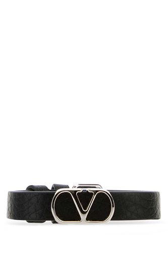 Black Leather Vlogo Bracelet - Valentino Garavani - Modalova